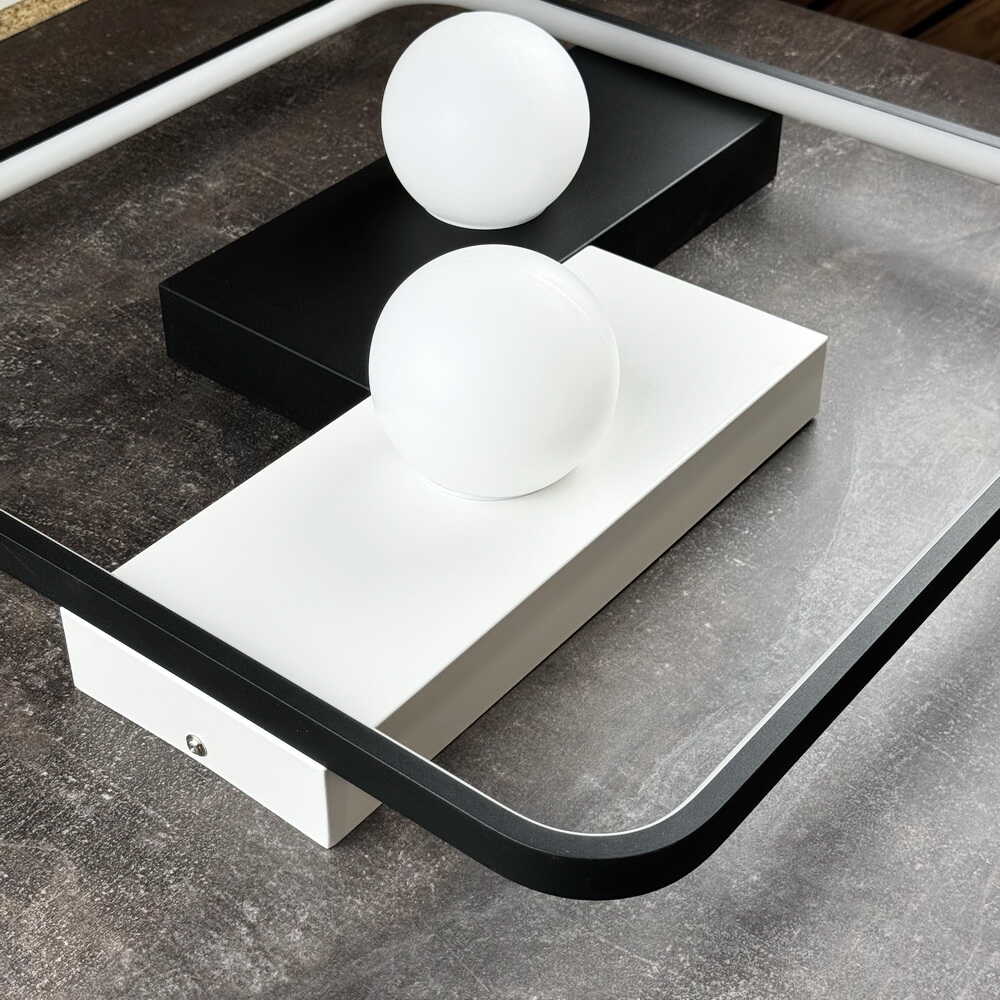 Светильник LED smart PICASSO-S с пультом 85Вт 3000-5000K 5200Lm Квадратный Бело-черный 220635